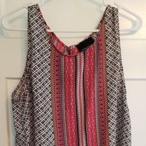 Multi Color Tank Blouse w/ Button up Back sz L